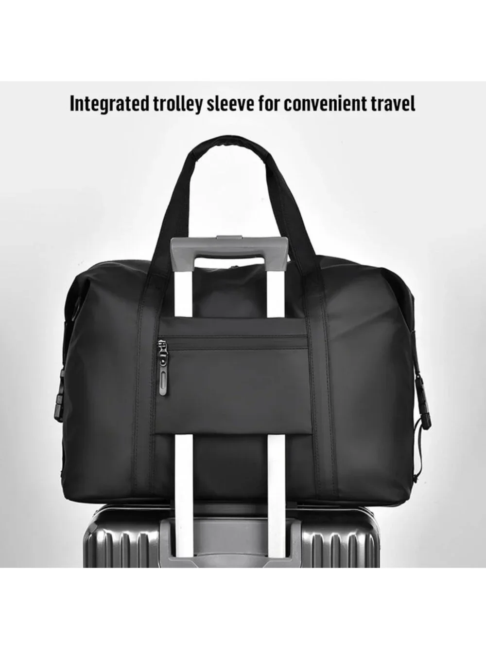 Stylish PU Leather Travel Duffle Bag - 18x14x8 Carry-On Tote with Shoulder Strap